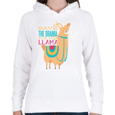 PRINTFASHION Dráma láma - Női kapucnis pulóver - Fehér női pulóver, kardigán