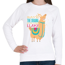 PRINTFASHION Dráma láma - Női pulóver - Fehér női pulóver, kardigán