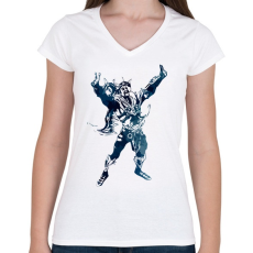 PRINTFASHION Draven - Női V-nyakú póló - Fehér