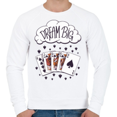 PRINTFASHION Dream big - ámodj nagyot - Férfi pulóver - Fehér