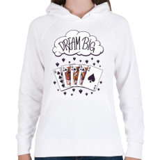 PRINTFASHION Dream big - ámodj nagyot - Női kapucnis pulóver - Fehér
