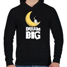 PRINTFASHION Dream Big - Férfi kapucnis pulóver - Fekete férfi pulóver, kardigán