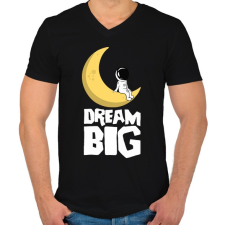 PRINTFASHION Dream Big - Férfi V-nyakú póló - Fekete férfi póló