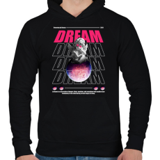 PRINTFASHION Dreaming angel - Férfi kapucnis pulóver - Fekete