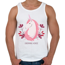 PRINTFASHION Dreaming horse - Férfi atléta - Fehér atléta, trikó