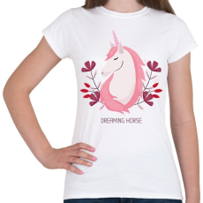PRINTFASHION Dreaming horse - Női póló - Fehér
