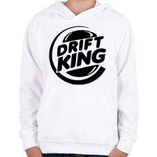 PRINTFASHION Drift King - Gyerek kapucnis pulóver - Fehér gyerek pulóver, kardigán
