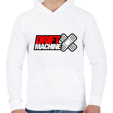 PRINTFASHION Drift Machine - Férfi kapucnis pulóver - Fehér férfi pulóver, kardigán