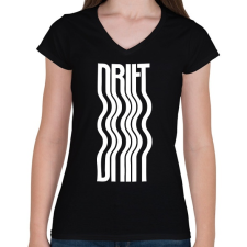 PRINTFASHION Drift - Női V-nyakú póló - Fekete női póló
