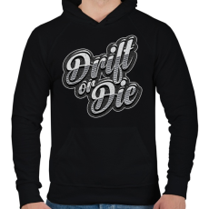 PRINTFASHION Drift or Die - Férfi kapucnis pulóver - Fekete