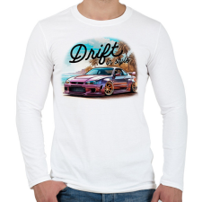PRINTFASHION Driftelés - Férfi hosszú ujjú póló - Fehér férfi póló