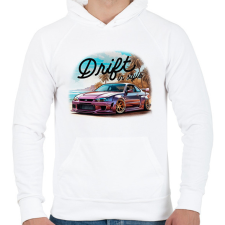 PRINTFASHION Driftelés - Férfi kapucnis pulóver - Fehér férfi pulóver, kardigán