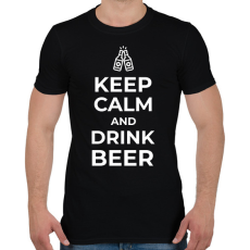 PRINTFASHION DRINK BEER - Férfi póló - Fekete