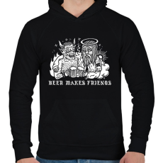 PRINTFASHION Drink beer for friends - Férfi kapucnis pulóver - Fekete