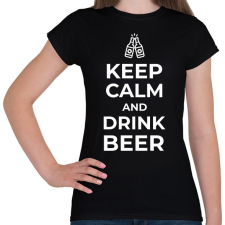 PRINTFASHION DRINK BEER - Női póló - Fekete női póló