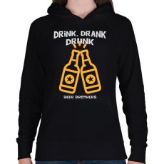 PRINTFASHION DRINK DRANK DRUNK - Női kapucnis pulóver - Fekete