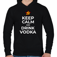PRINTFASHION DRINK VODKA - Férfi kapucnis pulóver - Fekete férfi pulóver, kardigán