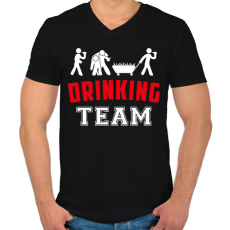 PRINTFASHION Drinking Team legénybúcsú - Férfi V-nyakú póló - Fekete