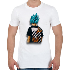 PRINTFASHION Drip Goku minta (Dragon Ball) - Férfi póló - Fehér