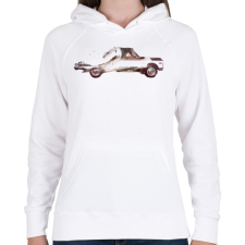 PRINTFASHION Drive me back home 3 - Női kapucnis pulóver - Fehér női pulóver, kardigán