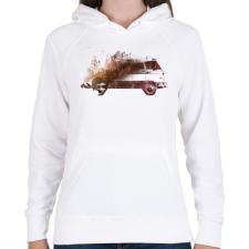 PRINTFASHION Drive me back home - Női kapucnis pulóver - Fehér női pulóver, kardigán