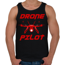 PRINTFASHION DRONE PILOT - Férfi atléta - Fekete atléta, trikó