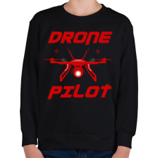 PRINTFASHION DRONE PILOT - Gyerek pulóver - Fekete