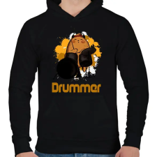 PRINTFASHION drummer - Férfi kapucnis pulóver - Fekete férfi pulóver, kardigán