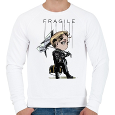 PRINTFASHION DS Fragile - Férfi pulóver - Fehér