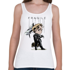 PRINTFASHION DS Fragile - Női atléta - Fehér női trikó