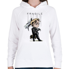 PRINTFASHION DS Fragile - Női kapucnis pulóver - Fehér