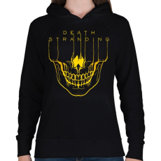 PRINTFASHION DS Golden skull - Női kapucnis pulóver - Fekete