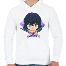 PRINTFASHION DS Inosuke - Férfi kapucnis pulóver - Fehér férfi pulóver, kardigán