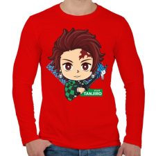 PRINTFASHION DS Tanjiro - Férfi hosszú ujjú póló - Piros férfi póló