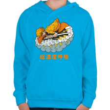 PRINTFASHION DS Tanjirou - Gyerek kapucnis pulóver - Azúrkék gyerek pulóver, kardigán