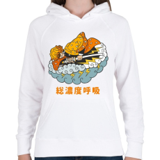 PRINTFASHION DS Tanjirou - Női kapucnis pulóver - Fehér