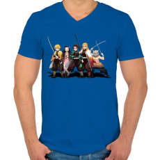 PRINTFASHION DS TEAM - Férfi V-nyakú póló - Királykék