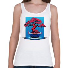 PRINTFASHION DSL - (8) a bit of BONSAI - Női atléta - Fehér női trikó