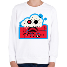 PRINTFASHION DSL Cloud Smiley #2 - Gyerek pulóver - Fehér gyerek pulóver, kardigán