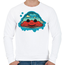 PRINTFASHION DSL Cloud Smiley #3 - Férfi pulóver - Fehér férfi pulóver, kardigán