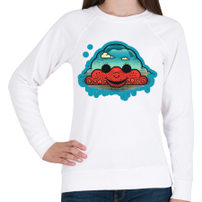 PRINTFASHION DSL Cloud Smiley #3 - Női pulóver - Fehér női pulóver, kardigán