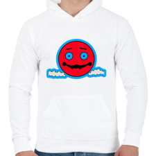 PRINTFASHION DSL Cloud Smiley #4 - Férfi kapucnis pulóver - Fehér férfi pulóver, kardigán