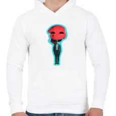 PRINTFASHION DSL Cloud Smiley #5 - Férfi kapucnis pulóver - Fehér