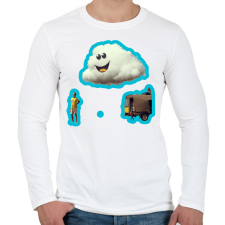 PRINTFASHION DSL Cloud Smiley #6 - Férfi hosszú ujjú póló - Fehér férfi póló
