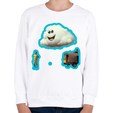 PRINTFASHION DSL Cloud Smiley #6 - Gyerek pulóver - Fehér