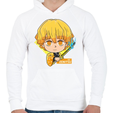 PRINTFASHION DT Zenitsu - Férfi kapucnis pulóver - Fehér