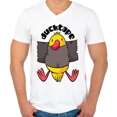 PRINTFASHION Ducktape - Férfi V-nyakú póló - Fehér