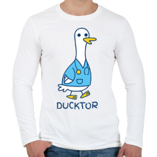 PRINTFASHION Ducktor - Férfi hosszú ujjú póló - Fehér férfi póló