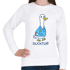 PRINTFASHION Ducktor - Női pulóver - Fehér