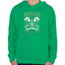 PRINTFASHION Dugattyúk - Gyerek kapucnis pulóver - Zöld gyerek pulóver, kardigán